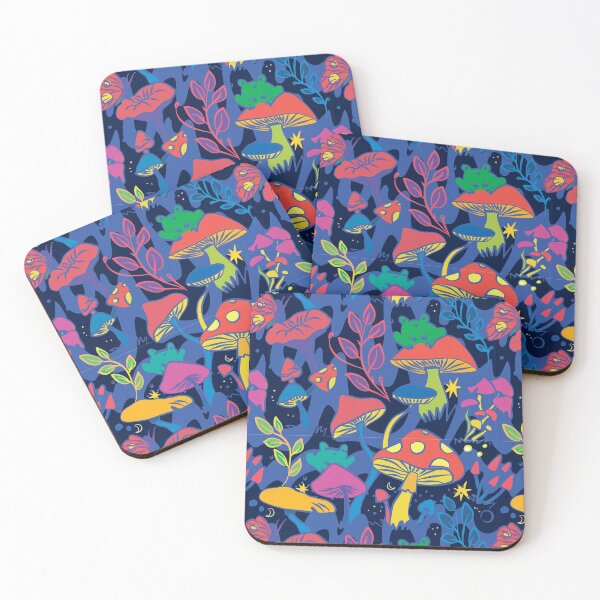 Item preview, Psychedelic trippy mushroom and frog retro sci-if forest designed and sold by ruepix.