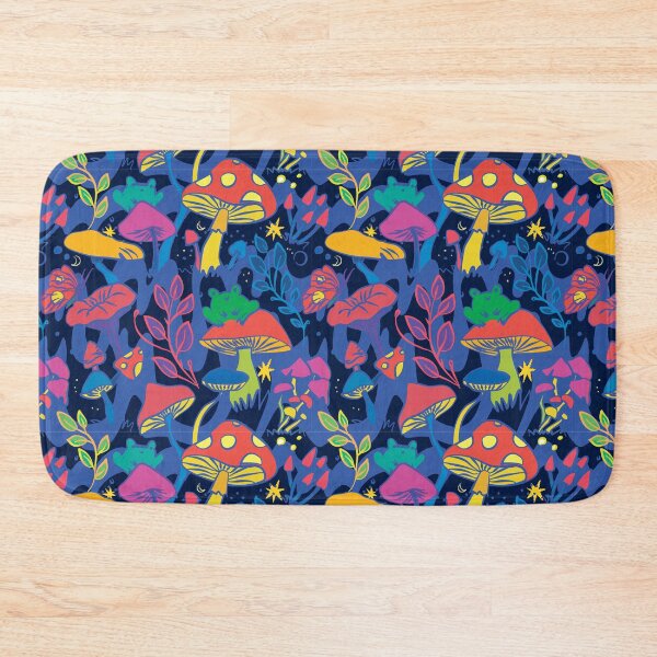 Item preview, Psychedelic trippy mushroom and frog retro sci-if forest designed and sold by ruepix.