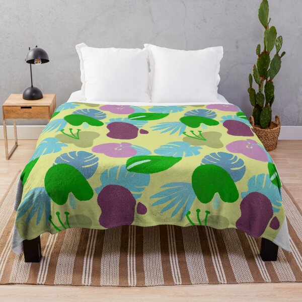 Item preview, Tropical flower illustration, repeating pattern, red, blue, green, pink, blue, purple, white, yellow. designed and sold by creativeshell.