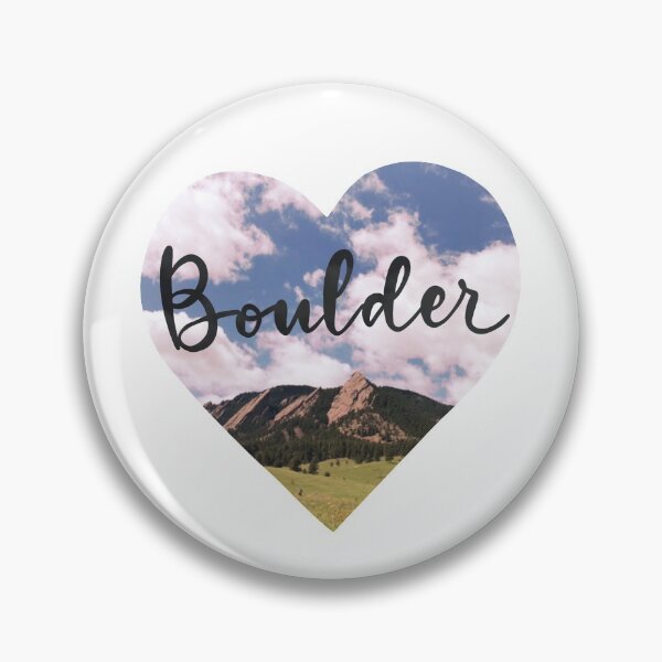 Item preview, Boulder Heart with the Flatirons Mountains and Clouds designed and sold by leahcreates.