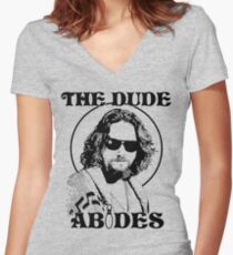 The Dude Abides - The Big Lebowski Women's Fitted V-Neck T-Shirt