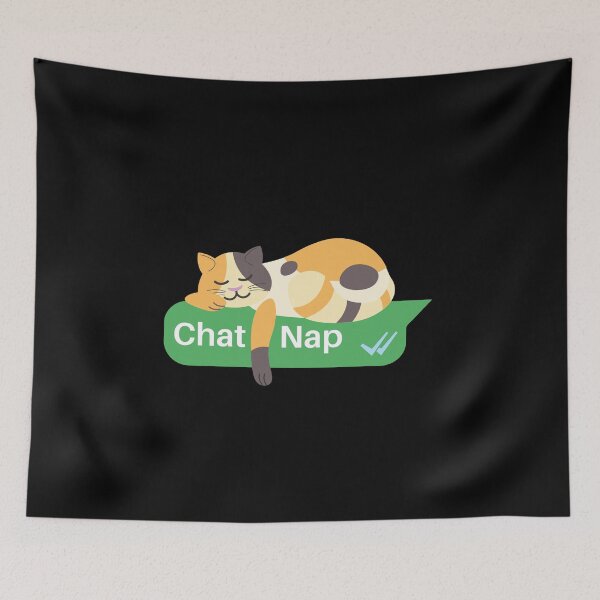 Item preview, Calico Cat sleeping on a Text Box | Catnap  designed and sold by Fluffy-Vectors.
