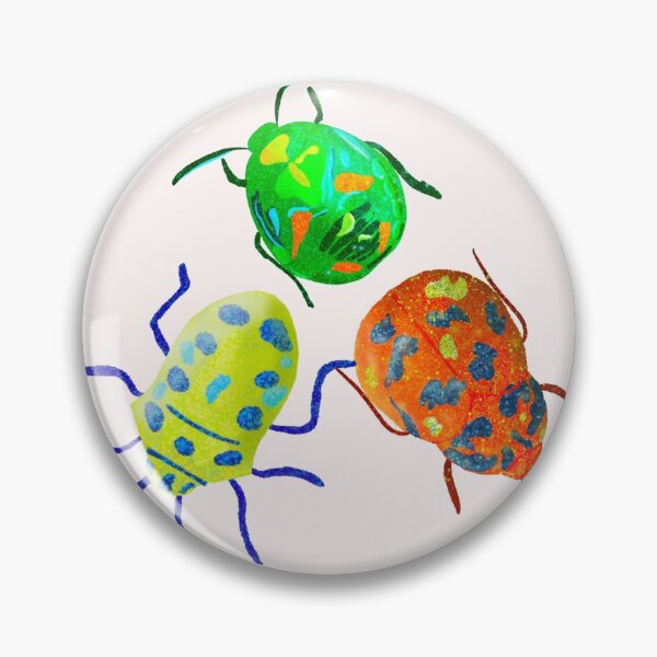 Item preview, Beetle illustration, pattern, green, yellow, orange, pink, purple, blue designed and sold by creativeshell.