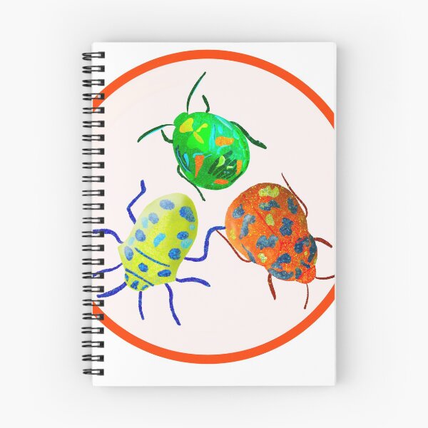 Item preview, Beetle illustration, pattern, green, yellow, orange, pink, purple, blue designed and sold by creativeshell.