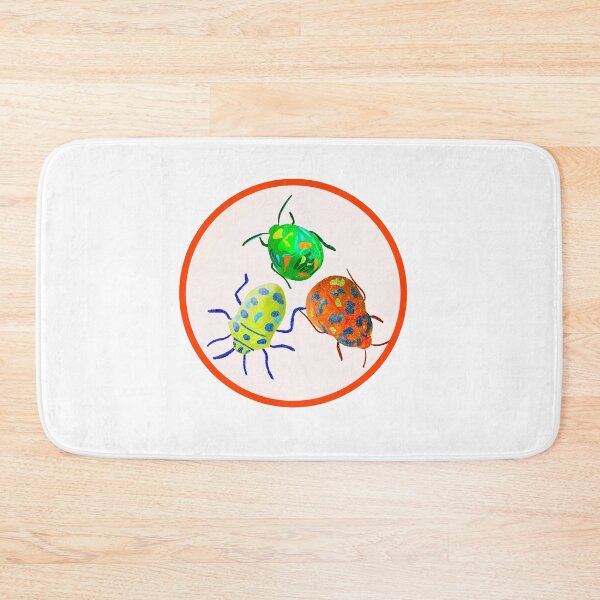 Item preview, Beetle illustration, pattern, green, yellow, orange, pink, purple, blue designed and sold by creativeshell.