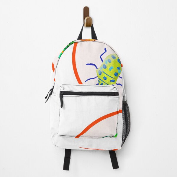 Item preview, Beetle illustration, pattern, green, yellow, orange, pink, purple, blue designed and sold by creativeshell.
