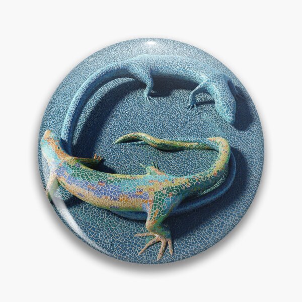 Item preview, G for Gaudi - colorful ceramic tiles lizards designed and sold by MantillArt.