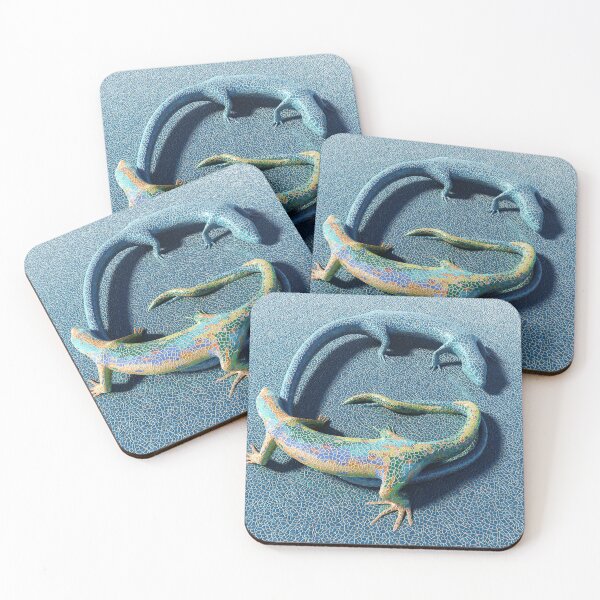 Item preview, G for Gaudi - colorful ceramic tiles lizards designed and sold by MantillArt.