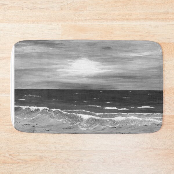 Item preview, Romantic Black and White Sunset Over the Beach Scenery Artwork  designed and sold by Ilana Khoshsima.