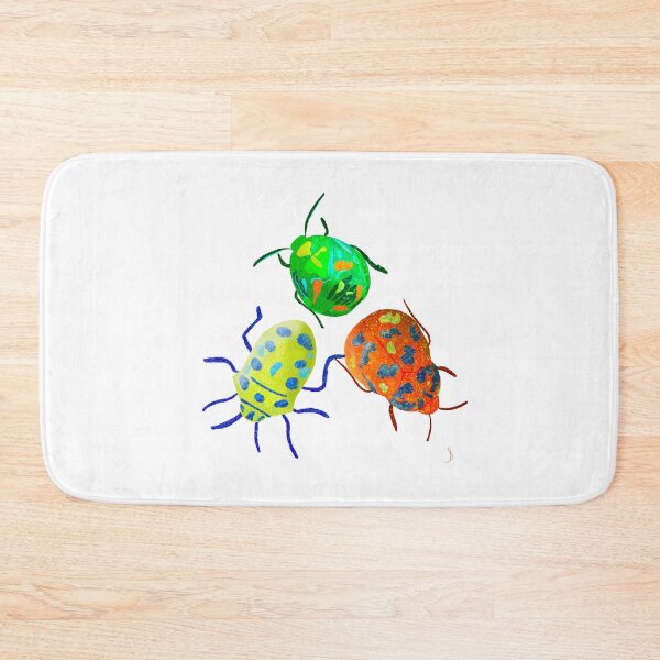 Item preview, Beetle illustration, pattern, green, yellow, orange, pink, purple, blue designed and sold by creativeshell.