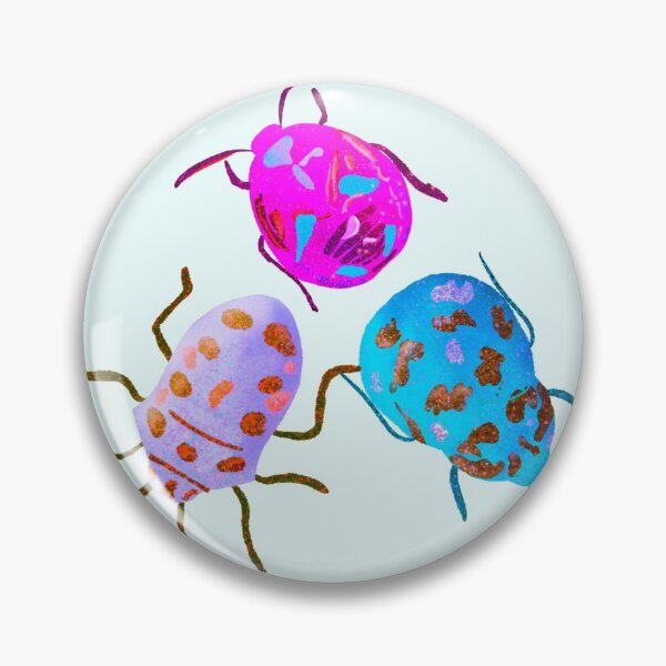 Item preview, Beetle illustration, pattern, green, yellow, orange, pink, purple, blue designed and sold by creativeshell.