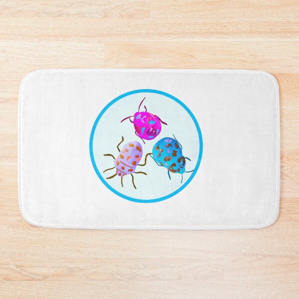 Item preview, Beetle illustration, pattern, green, yellow, orange, pink, purple, blue designed and sold by creativeshell.