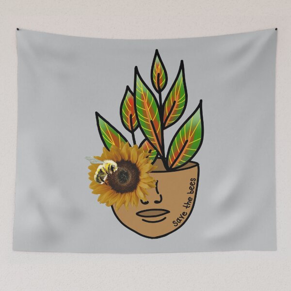 Item preview, Save The Bees, Croton Petra, Plant Person With Realism Sunflower designed and sold by 10pmCreations.