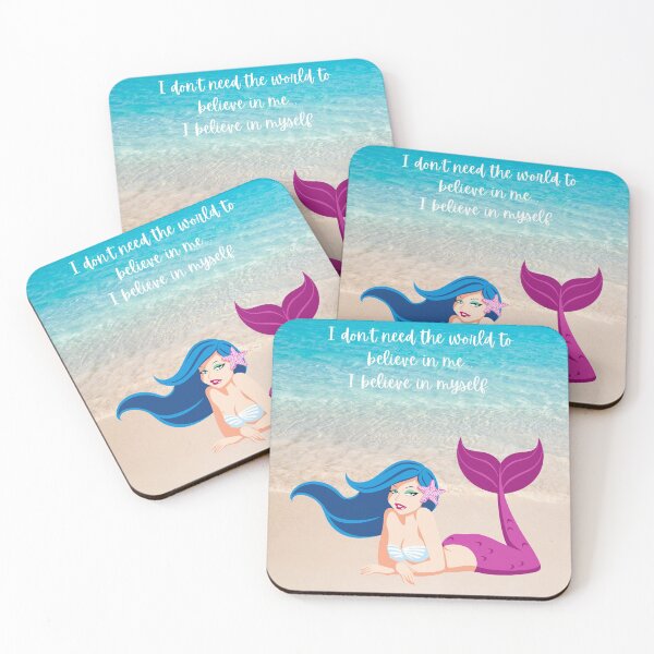 Item preview, Mermaid laying on Beach, I Believe in Myself Quote designed and sold by MamaSweetea.