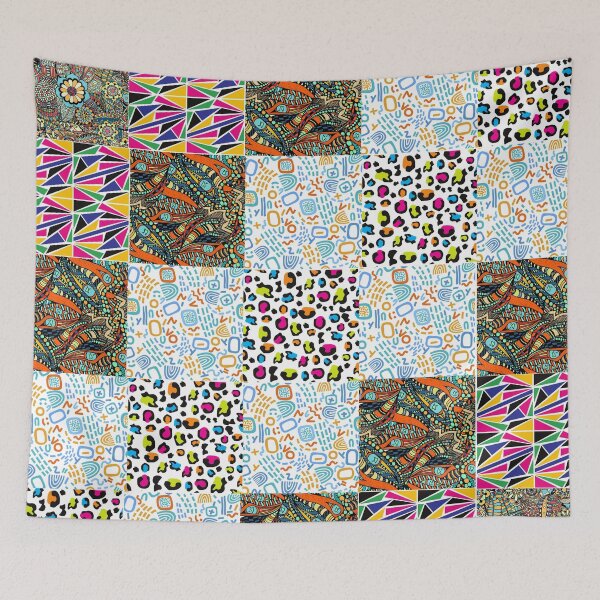 Item preview, Patches of Colorful Vintage Pattern designed and sold by HappinessWorld.