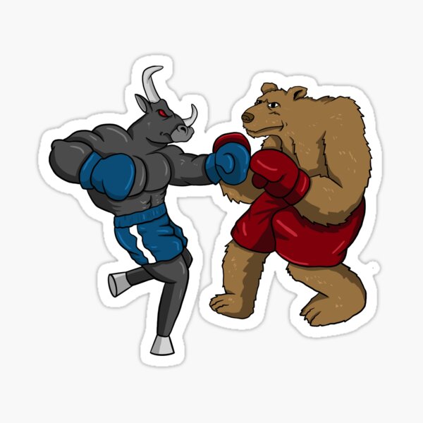 Item preview, Bull fights against bear, stock exchange bull market designed and sold by tonstan.