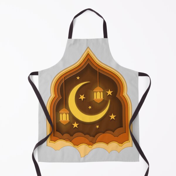 Item preview, Islamic Moon, Stars and Lantern - Orange in Light Gray Version designed and sold by spidericks.