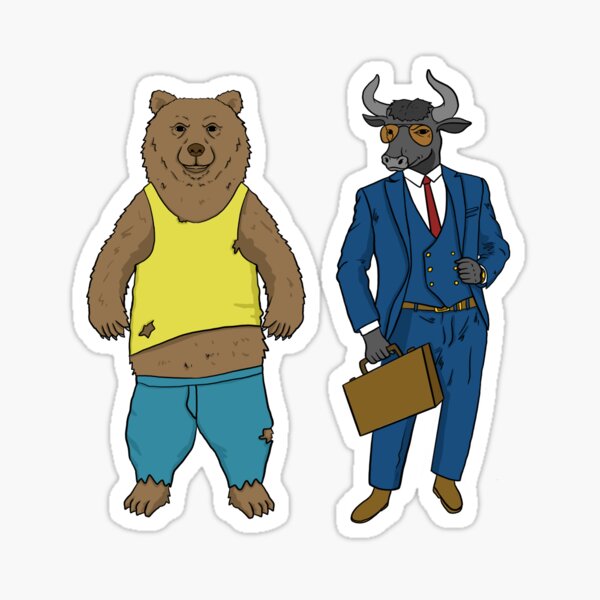 Item preview, Poor bear and rich bull, stock market exchange designed and sold by tonstan.