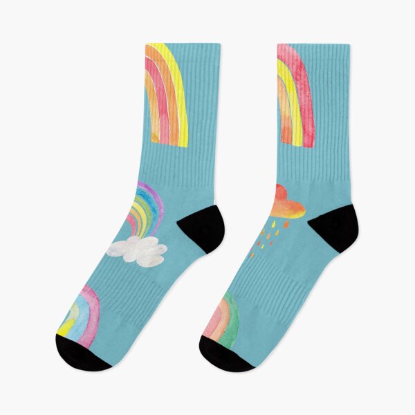 Item preview, Watercolor rainbows and raining cloud - Red and Orange designed and sold by Schuva.