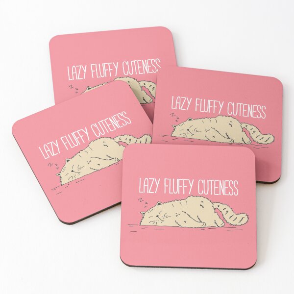 Item preview, Lazy fluffy cute sleeping cat on a pink background designed and sold by crazycollective.