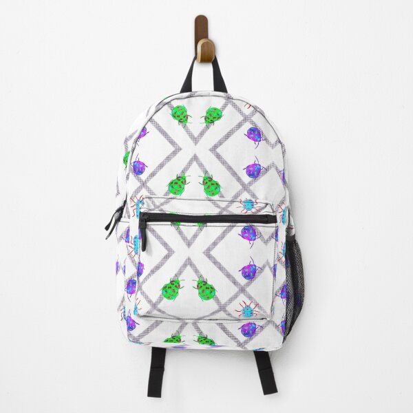 Item preview, Beetle illustration, pattern, green, yellow, orange, pink, purple, blue designed and sold by creativeshell.