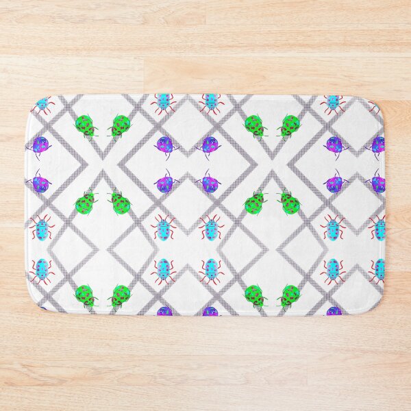 Item preview, Beetle illustration, pattern, green, yellow, orange, pink, purple, blue designed and sold by creativeshell.