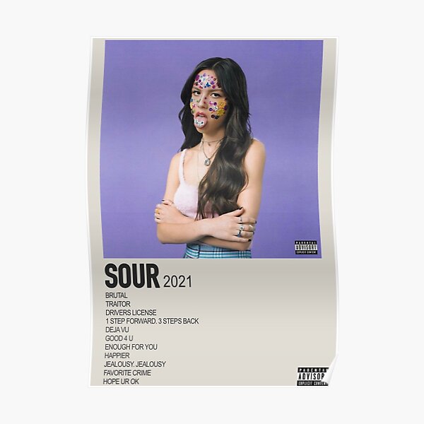 SOUR olivia rodrigo minimalistic album cover Poster