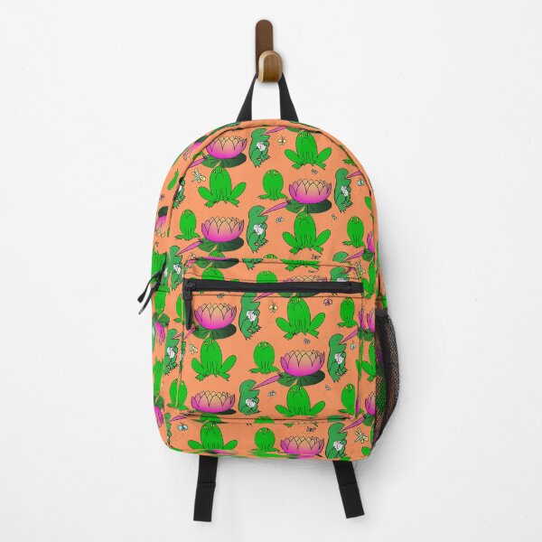 Item preview, The Dumbest Lads Frogs in a Pond Having a Snack in Peach designed and sold by JamieWetzel.