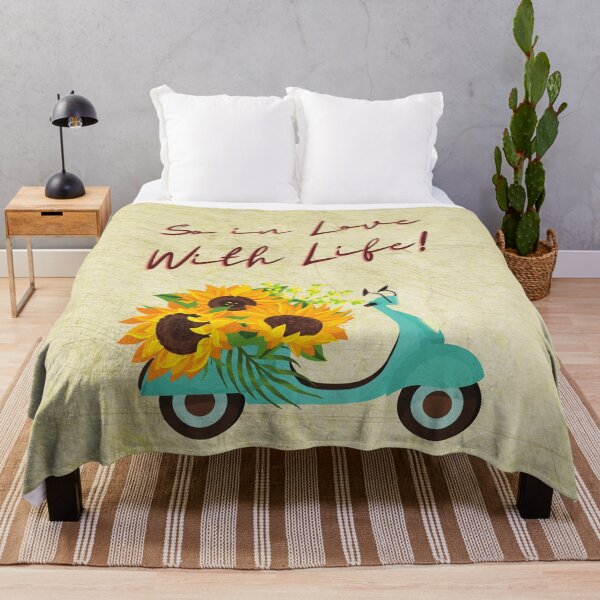 Item preview, So in Love with Life! Sunflowers and Scooter. designed and sold by Ksaavet.