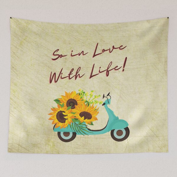 Item preview, So in Love with Life!  Sunflowers and Scooter. designed and sold by Ksaavet.