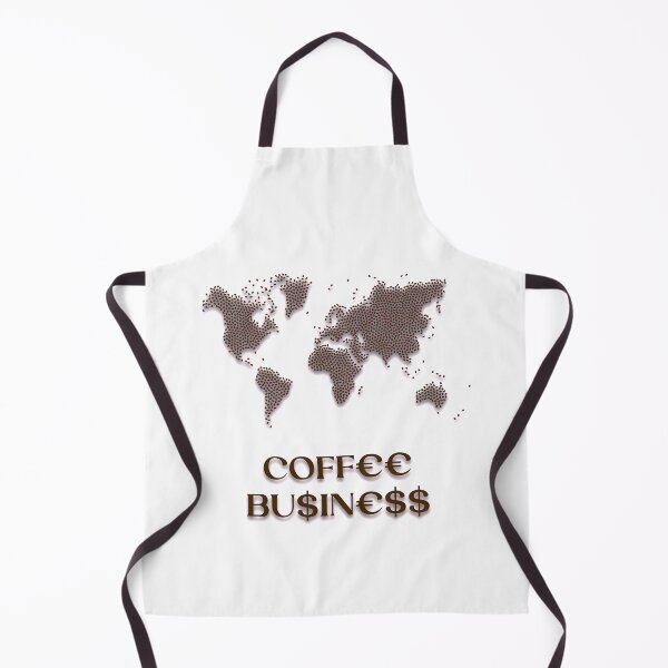 Item preview, Coffee business written with monetary symbols like euro and dollar, Map of the world drawn with coffee beans designed and sold by PhotoPrise.