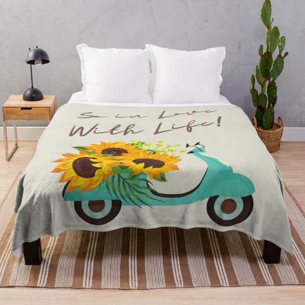 Item preview, So in Love with Life! Scooter and Sunflowers designed and sold by Ksaavet.