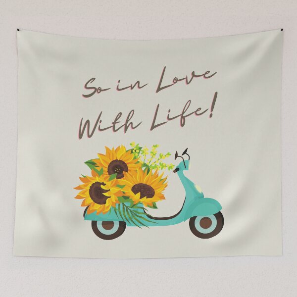 Item preview, So in Love with Life!  Scooter and Sunflowers designed and sold by Ksaavet.