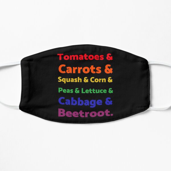 Rainbow List of Vegetables Flat Mask