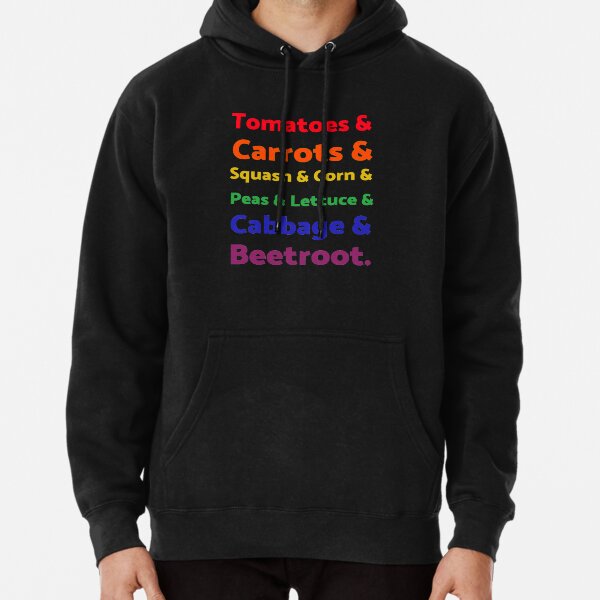 Rainbow List of Vegetables Pullover Hoodie