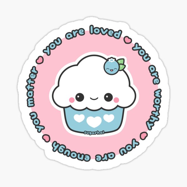 Cute Strawberry Cupcake Sticker by sugarhai, Redbubble