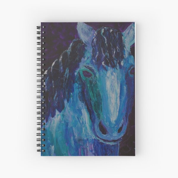 Aperçu de l'œuvre Cheval bleu (peinture acrylique) créée et vendue par Lori Ackley.
