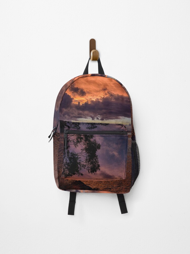 Thumbnail 1 of 3, Backpack, Redpatch Point sunset designed and sold by andreisky.