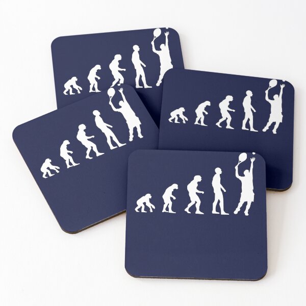 Item preview, White Tennis Evolution Design | Funny Navy Human Evolution Tennis  Joke for Passionate Tennis Player  designed and sold by KleverOlivier.