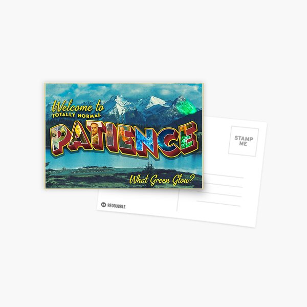 Item preview, PATIENCE, COLORADO VINTAGE POSTCARD - RESIDENT ALIEN designed and sold by nerd-girl-art.
