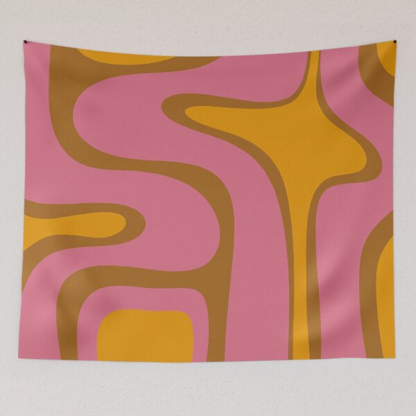 Item preview, Copacetic Retro Abstract Pattern in Thulian Pink, Mustard, and Ochre designed and sold by kierkegaard.