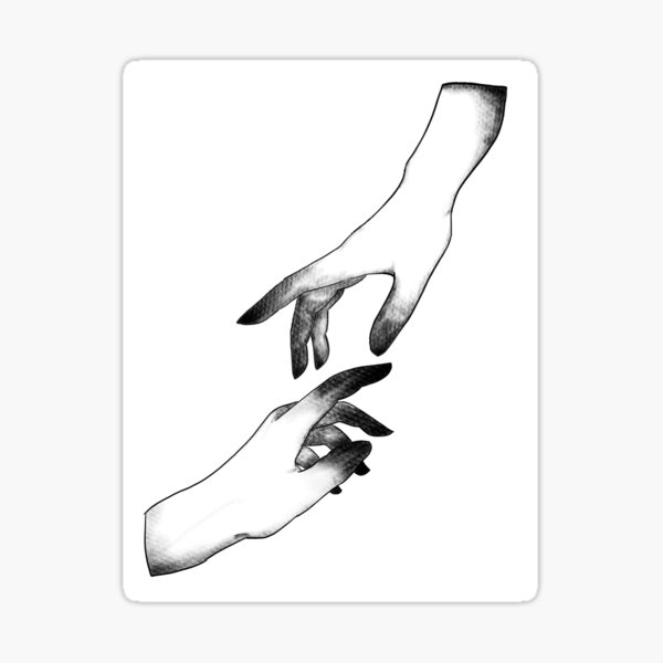 Hands Reaching Stickers Redbubble