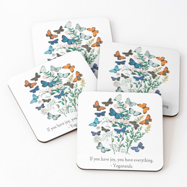 Item preview, Swami Yogananda quote with vintage butterflies designed and sold by TheMurphyGirl.