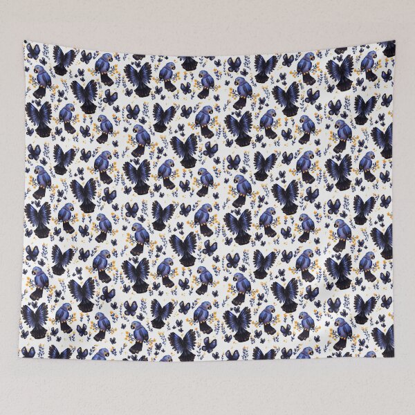 Item preview, aesthetic floral bird and butterfly pattern  designed and sold by HibiscusHeron.