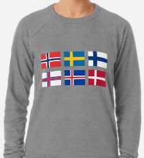 Skandinavische Flaggen Leichter Pullover