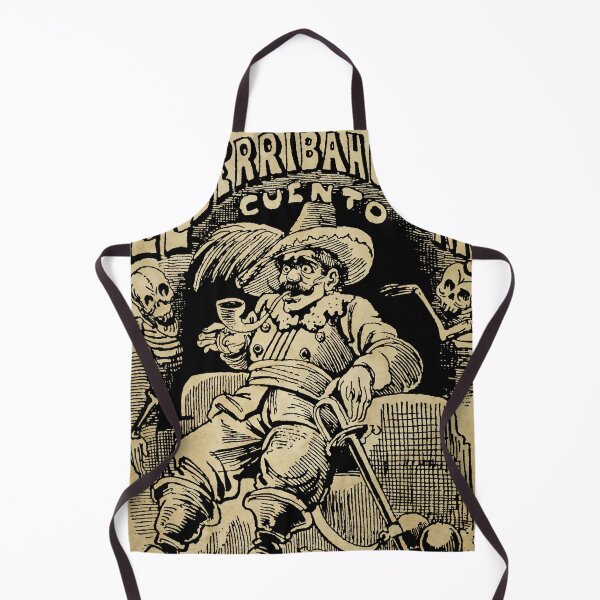 Item preview, A man with a pipe in his mouth flanked by two skeletons vintage print designed and sold by monsterplanet.