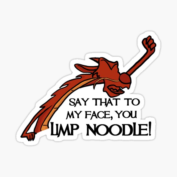 "Limp Noodle Mushu" Sticker for Sale by mixiaart Redbubble