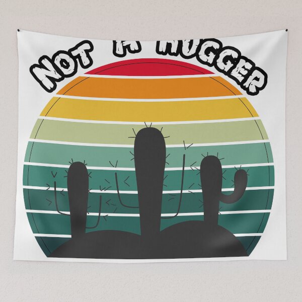 Item preview, Not A Hugger Funny Vintage Cactus Sarcastic Retro Saguaro Cactus sunset designed and sold by YOUR SHOP.