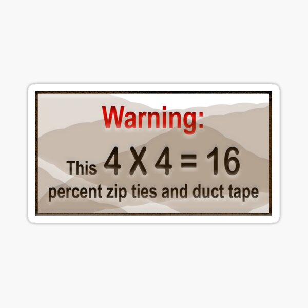 4 X 4 = 16 Sticker