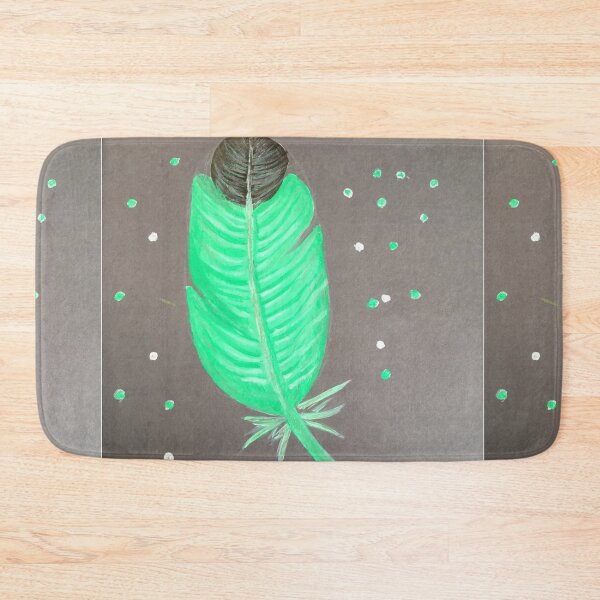 Item preview, Green Feather Hand Painted Oil Paint Painting designed and sold by UncleStuScience.